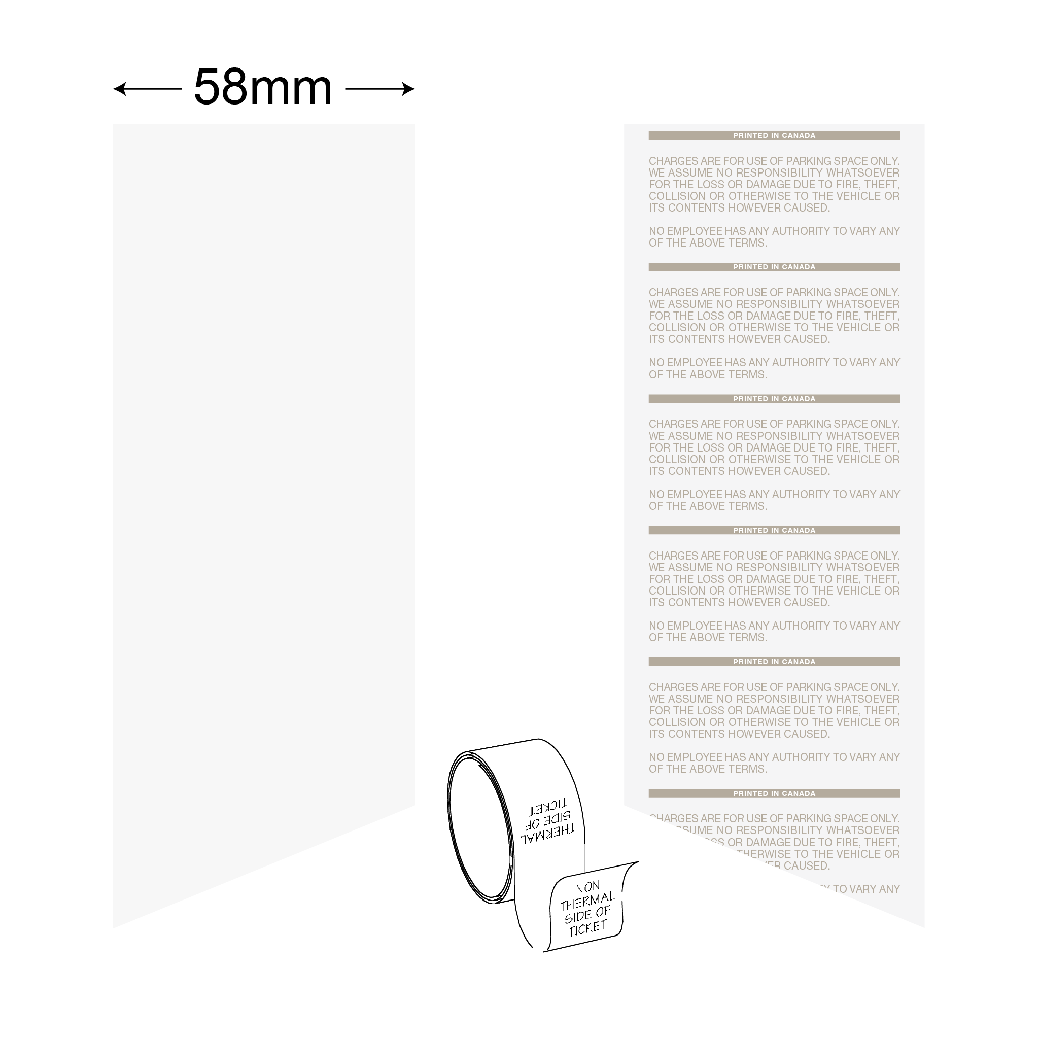HD-100 Thermal Parking Rolls | Canada Ticket | Stock Parking Tickets