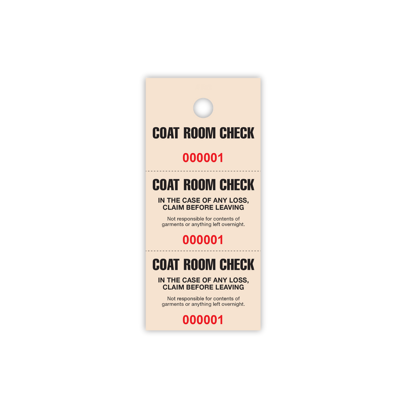 Coat Checks (2-Part / 3-Part) | Canada Ticket | Stock Tickets