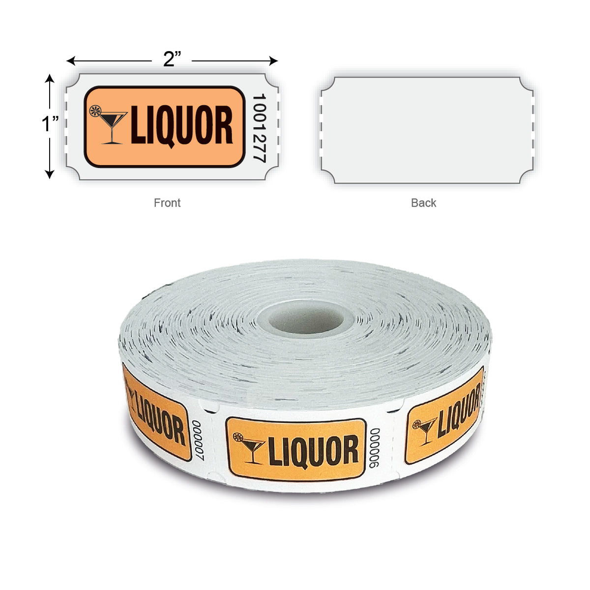 Roll Tickets - Liquor (1,000/roll)