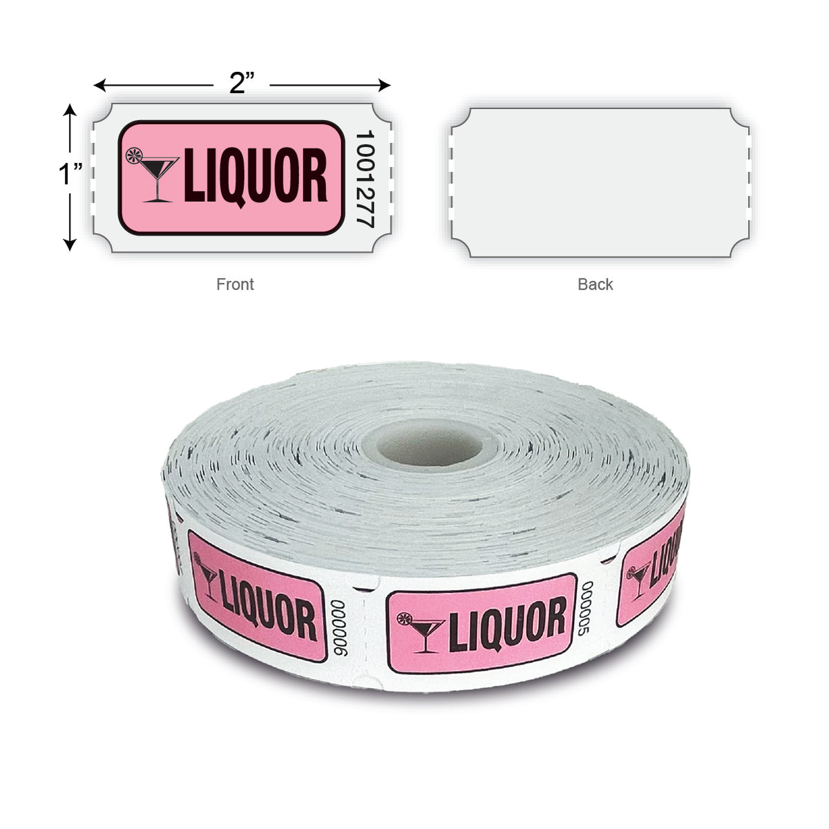 Roll Tickets - Liquor (1,000/roll)
