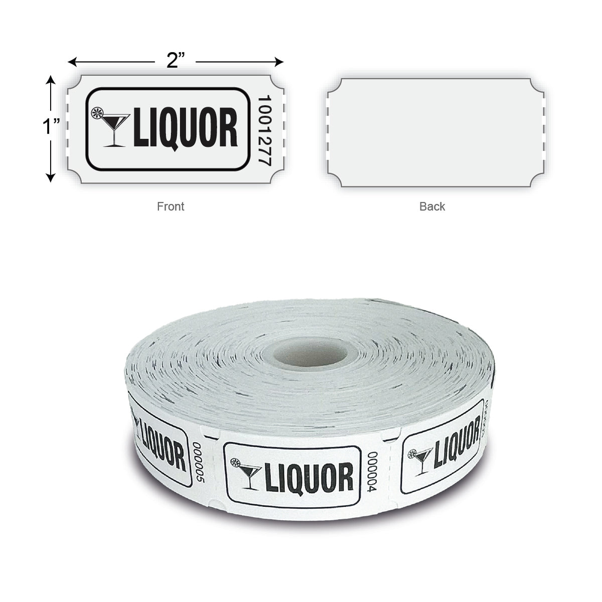 Roll Tickets - Liquor (1,000/roll)