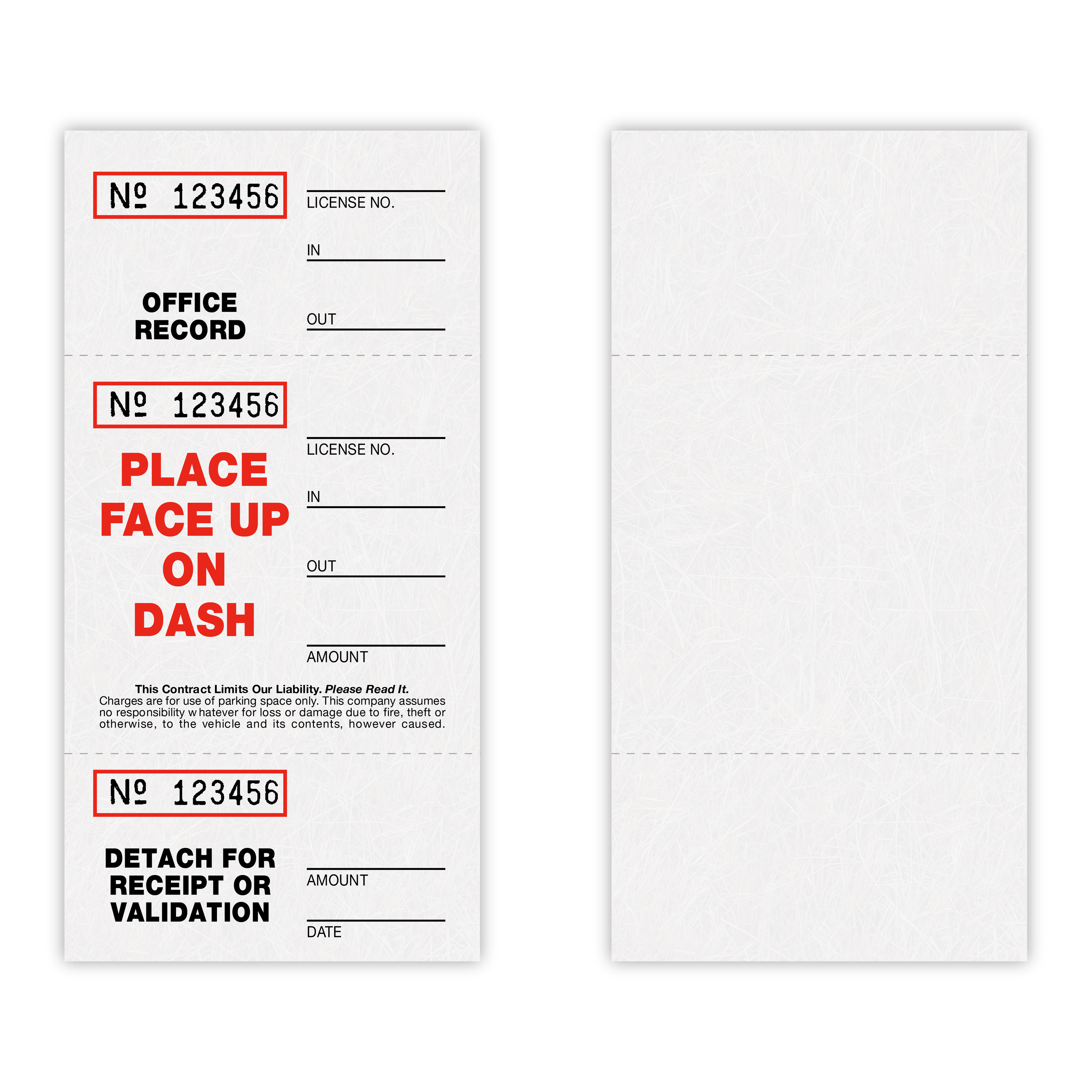Parking Tickets (Valet / Flat, 3-Part)