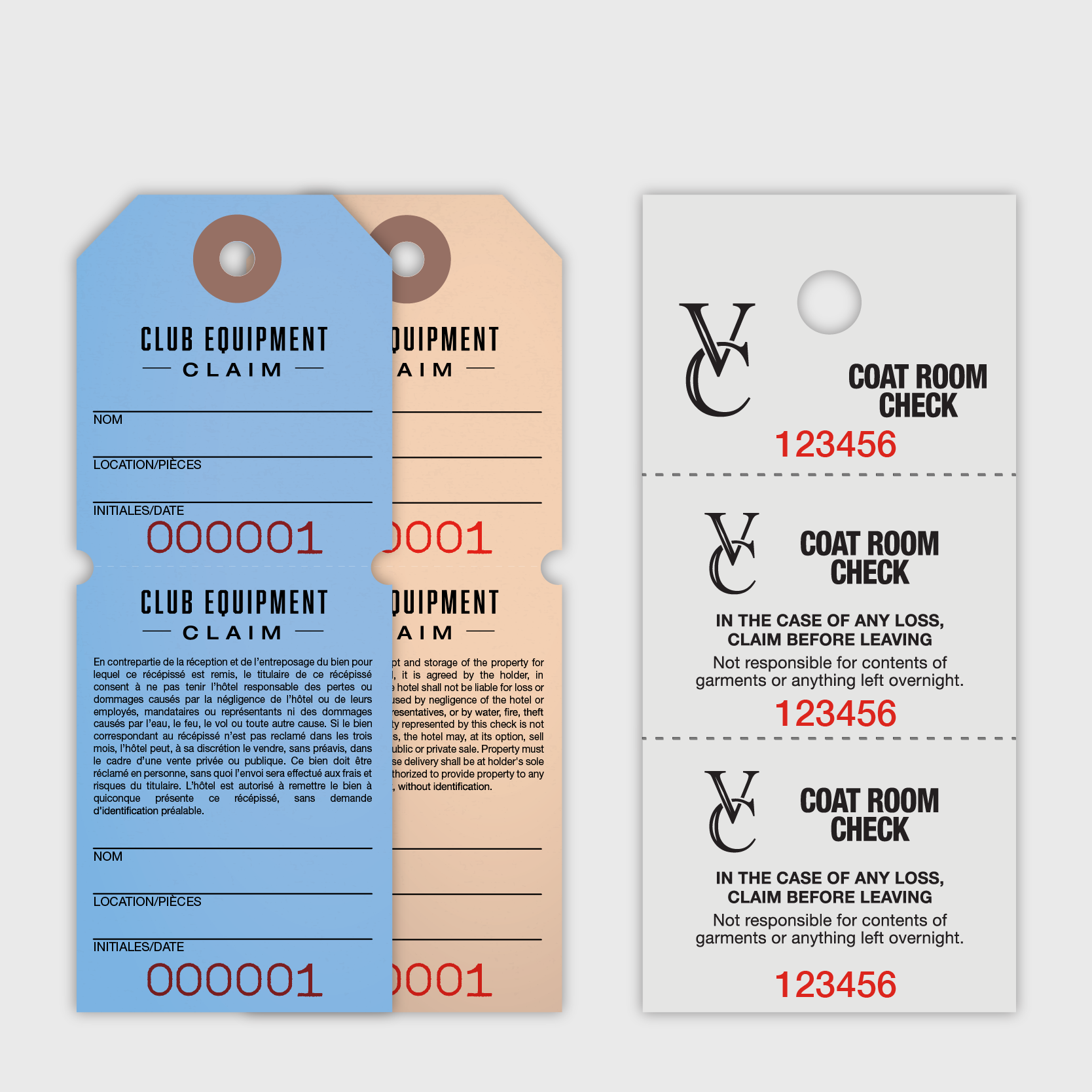 Custom Coat Check / Claim Check