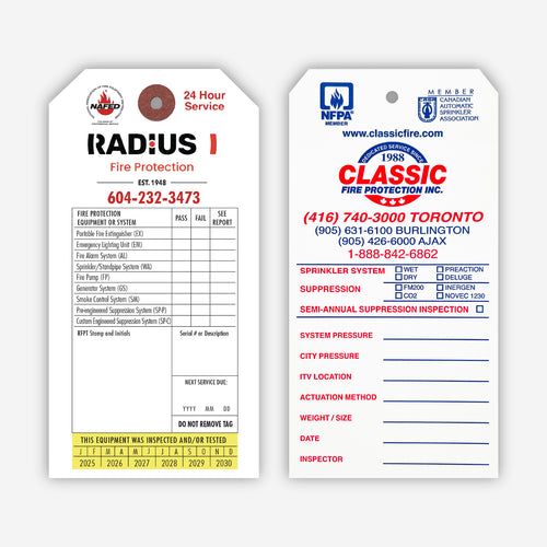 Custom Fire Inspection Tags