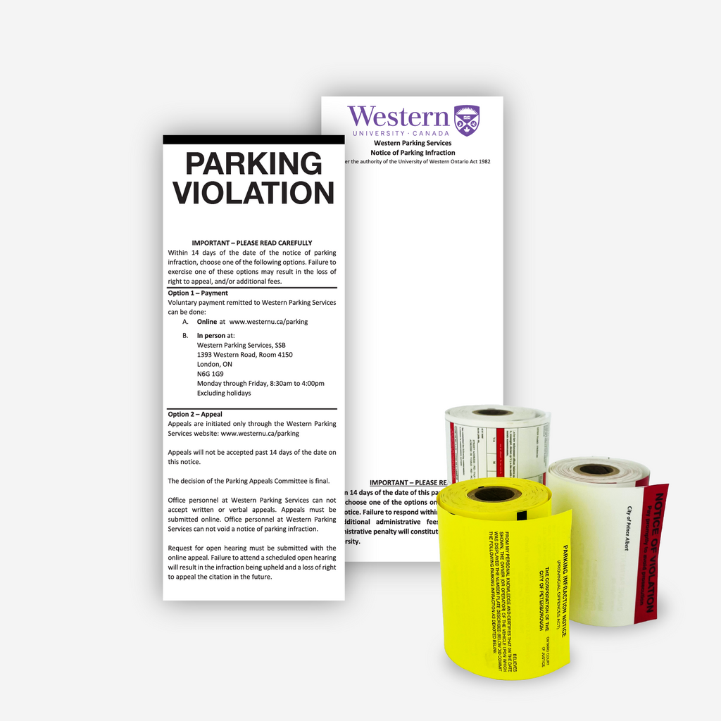 Custom Parking Violation Roll Tickets
