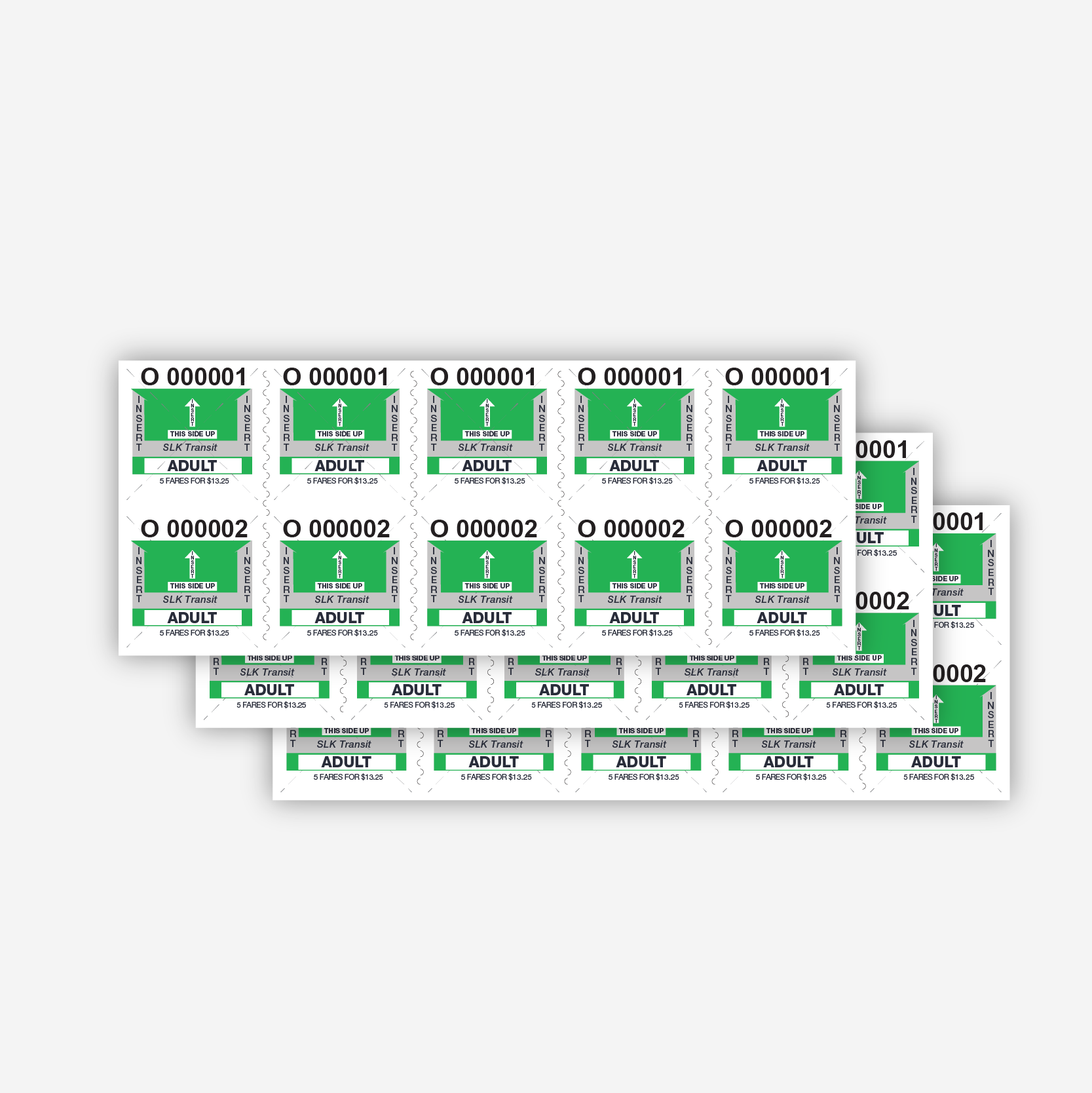 Custom Transit Tickets (Rolls / Sheets / Books)