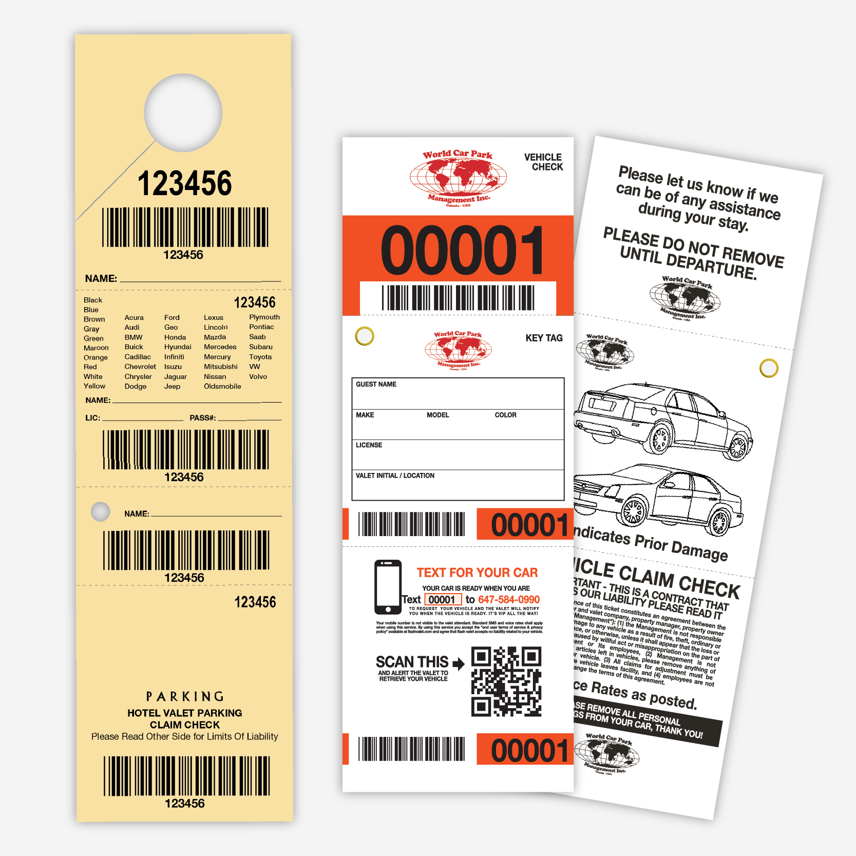 Custom Valet Tickets / Hangers