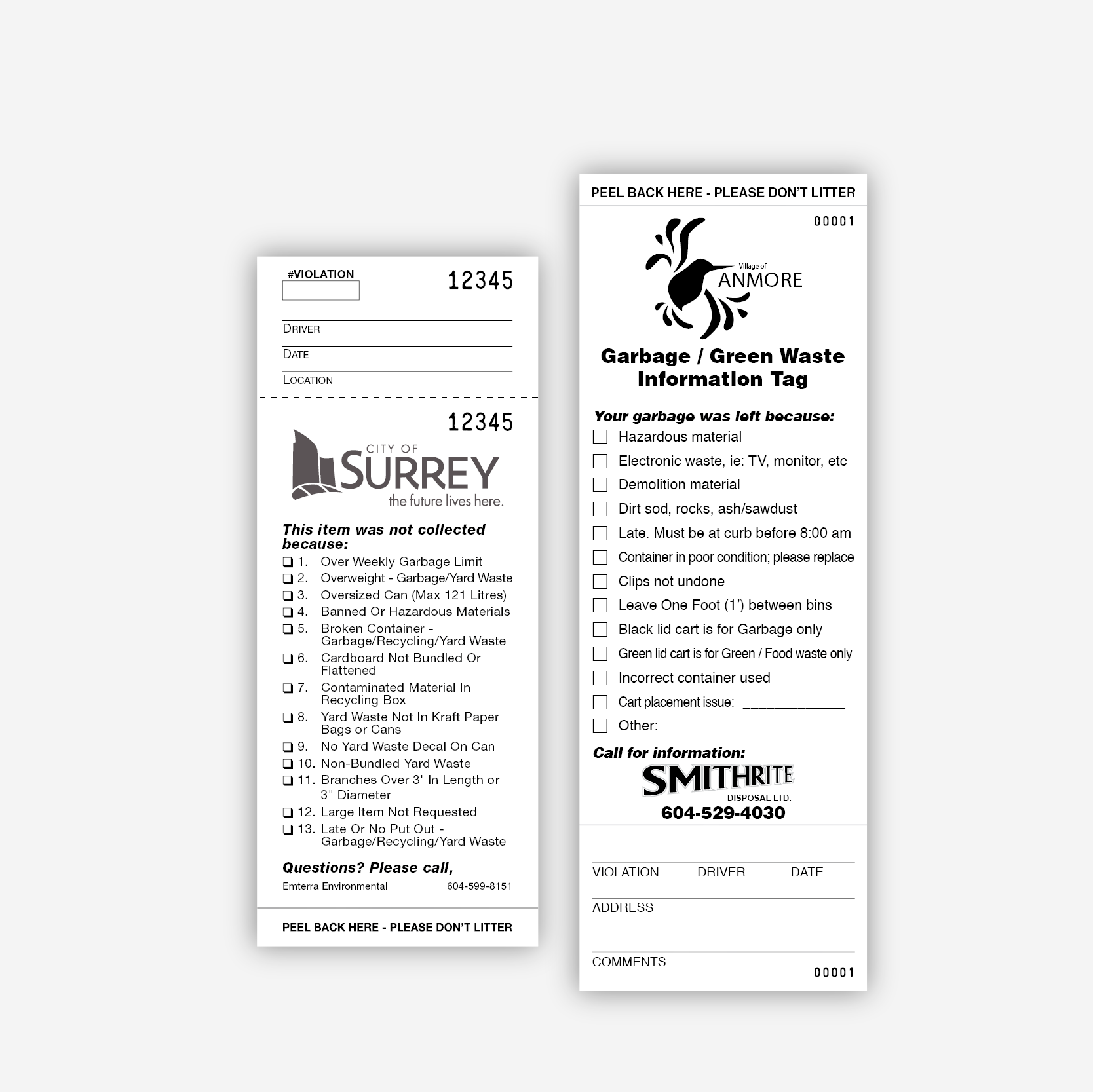 Custom Waste Information Tags